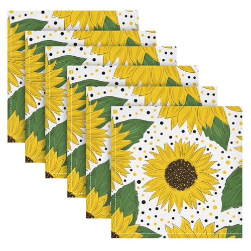 Servilletas de Tela con Girasoles Pack de 6 20x20in miniatura 2