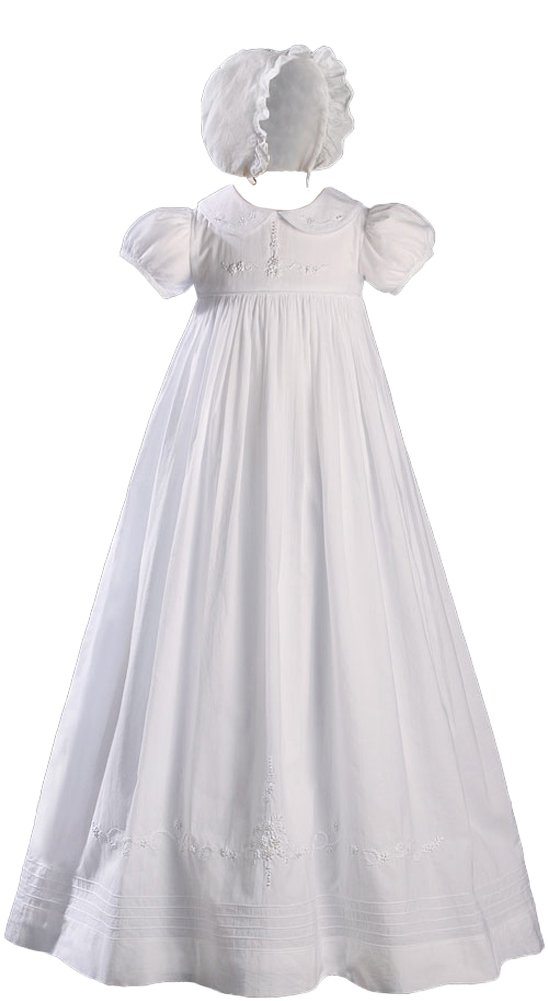 Little Things Mean A LotHand Embroidered 33" Short Sleeve Heirloom Christening Gown w/Shadow Embroidery