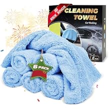 Car Wash Towels,Upgraded 450gsm Ultra-Thick,Micro Fiber Towels for Car and Home Polishing Washing & Detailing,Car Cleaning Interior Microfiber Rags 16"x16"|Blue 6-Pack