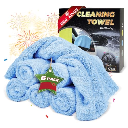RIDE KINGS Car Wash Towels,Upgraded 450gsm Ultra-Thick,Micro Fiber Towels for Car and Home Polishing Washing & Detailing,Car Cleaning Interior Microfiber Rags 16