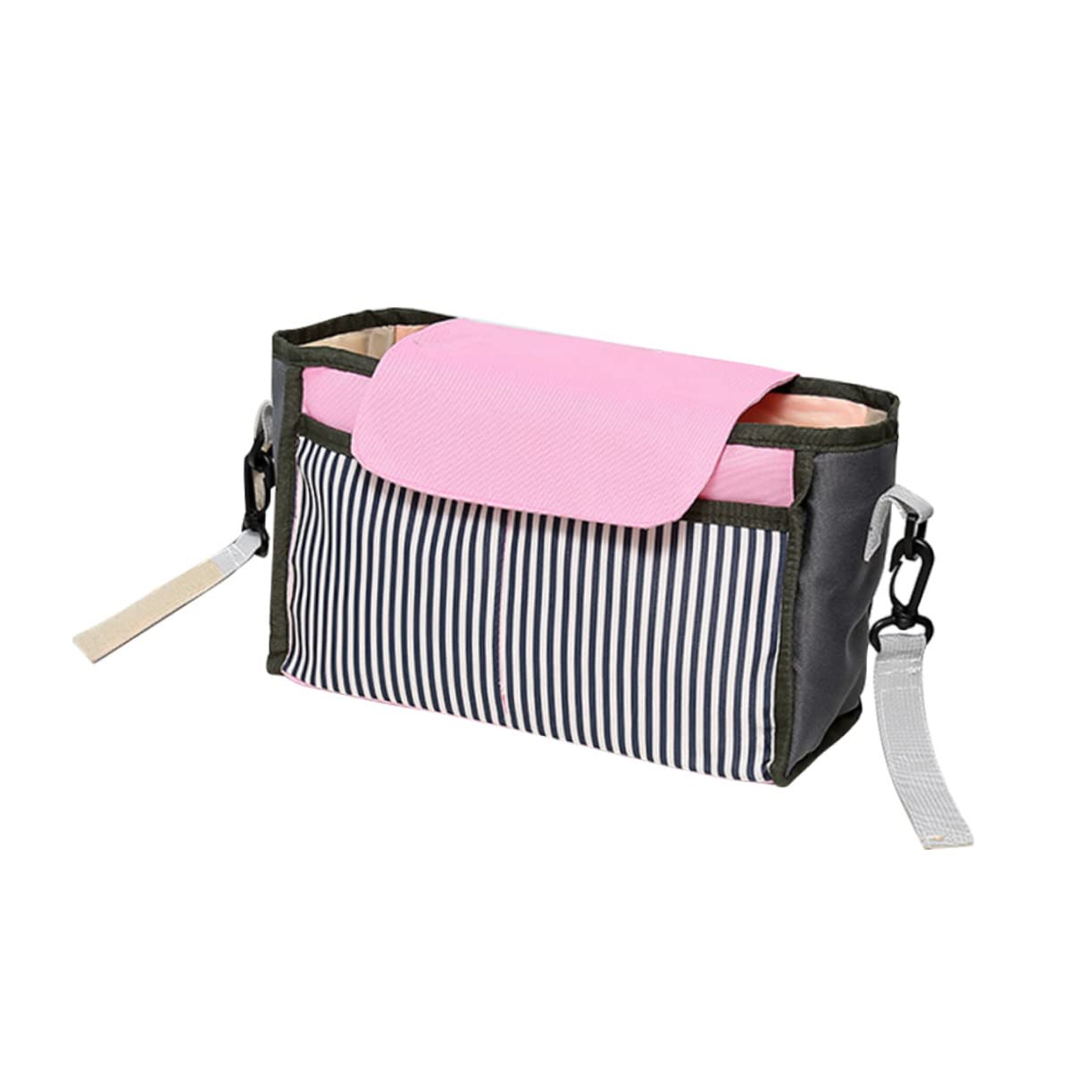 ibasenice 3 Pezzi Borsa Portaoggetti Passeggino Organizer Bottiglia Giocattoli Pannolini Robusto Nero
