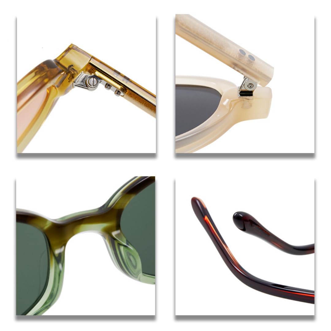 Realizzato a mano, piccolo ovale in acetato, alla moda, per esterni, protezione UV400
