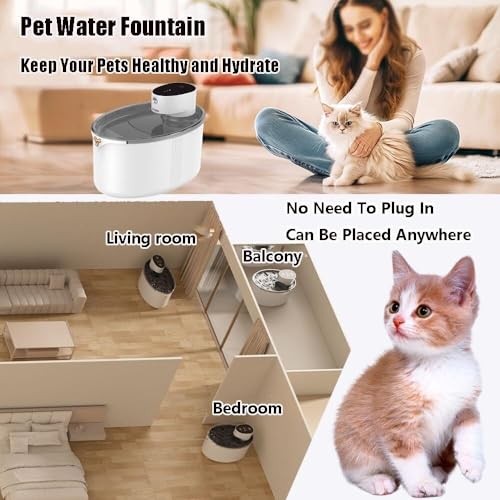 Fuente de agua inalámbrica para gatos 2.5L miniatura 7