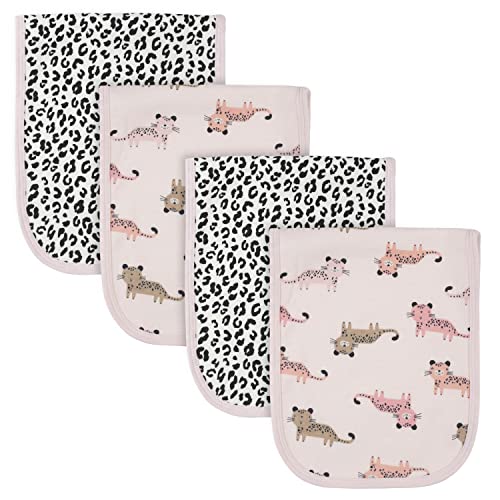 Image of Gerber Baby 4-Pack Terry Burp Cloths, Leopard, One Size