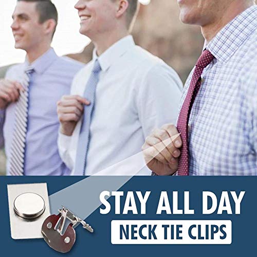 RZJZGZ 4 Pcs Invisible Magnetic Tie Stay,Anti-Wrinkle Stainless Tie Stay Clips,Magnetic Tie Clips for Men,Shirt Tie Clips Stays Pin,for Men Gifts and Anniversary Business4