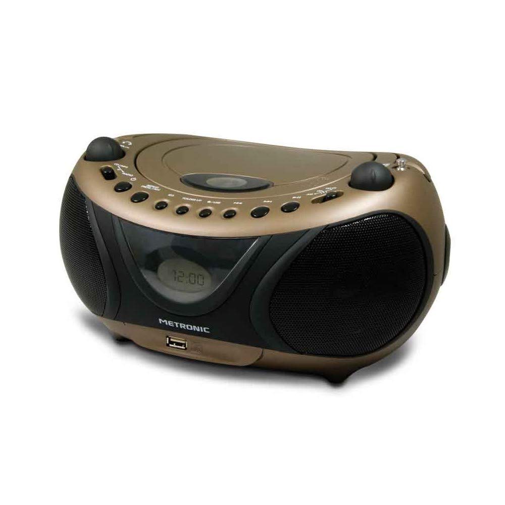 Metronic 477106 Radio CD/MP3 Player, 2 W, USB, Copper/Black