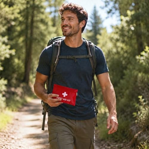 Image of First Aid Bags Empty,Mini First Aid Pouch Empty,Mini First Aid Kit Bulk,Zipper Pouches for Emergency,Travel and Outdoor (Red 30 Pack, 4.3 * 6.3 inch)