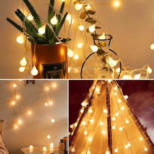 Fulighture Fairy Lights Battery Operated, 5m 16ft 40LED Ball Waterproof Globe String Light, 2 Lighting Modes, for Indoor Lighting, Bedroom, Wedding, Party, Christmas, Halloween, Valentine, Camping - Image 5