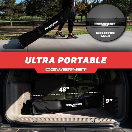 PowerNet Portable Sports Rebounder - Basketball, Volleyball, Soccer, Baseball, Softball and Lacrosse, Backyard & Garage Backstop, Indoor Outdoor Safety Net for Protection (16 x 10 FT, Black) by PowerNet - Image 5