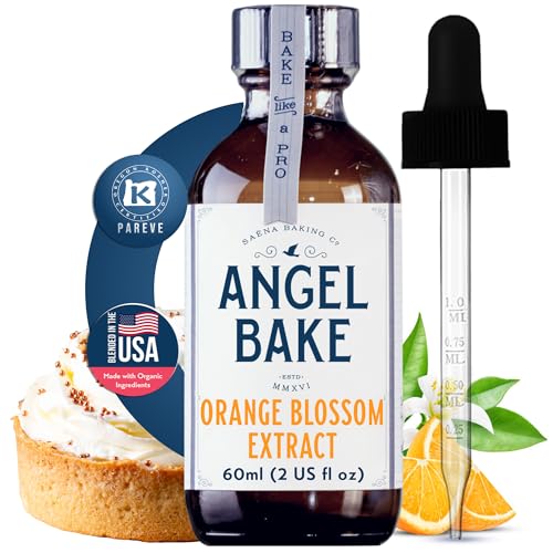 Pure Orange Blossom Extract for Baking and Mixology - 100 Servings Premium Natural Flavoring for Cooking Desserts & Beverages - Kosher Keto Friendly Vegan & Gluten-Free (2oz Extract with Latex-Free Dropper)