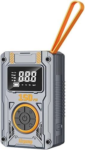 Miniatura 2 de Car Air Pump Wireless Portable With Mecha Punk Style, 4000mAh Battery, Auto Stop, Tire Inflation, Multiple Nozzle Attachments