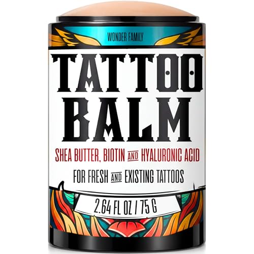 Tattoo Balm Stick Aftercare – Healing Ointment Butter for Fresh & Existing Tattoos, Brightener for...