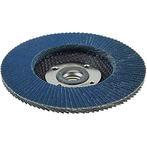 Image of Weiler 50699 4-1 /2 inch Tiger Disc Abrasive Flap Disc, Flat (TY27), Phenolic Backing, 120Z, 5 /8 inch-11 UNC Nut (Pack of 10)