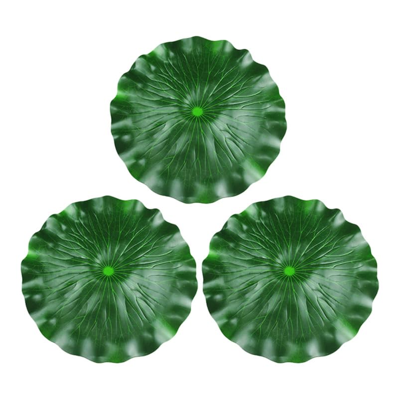 DOITOOL Lily Pads, 3Pcs Artificial Floating Foam Lotus Leaves, 40X40CM, for Pond Pool Aquarium Water Decoration