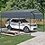THOWDEE 10x15 FT Heavy Duty Metal Carport, Outdoor Garage Car Shelter with Galvanized Metal Roof and Reinforced Steel Frame, Weather-Resistant Canopy for Car, Boats and Truck