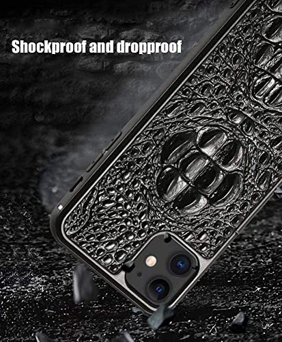 Coque arrière iPhone 12 Pro étui cuir crocodile antichoc Svart - 5