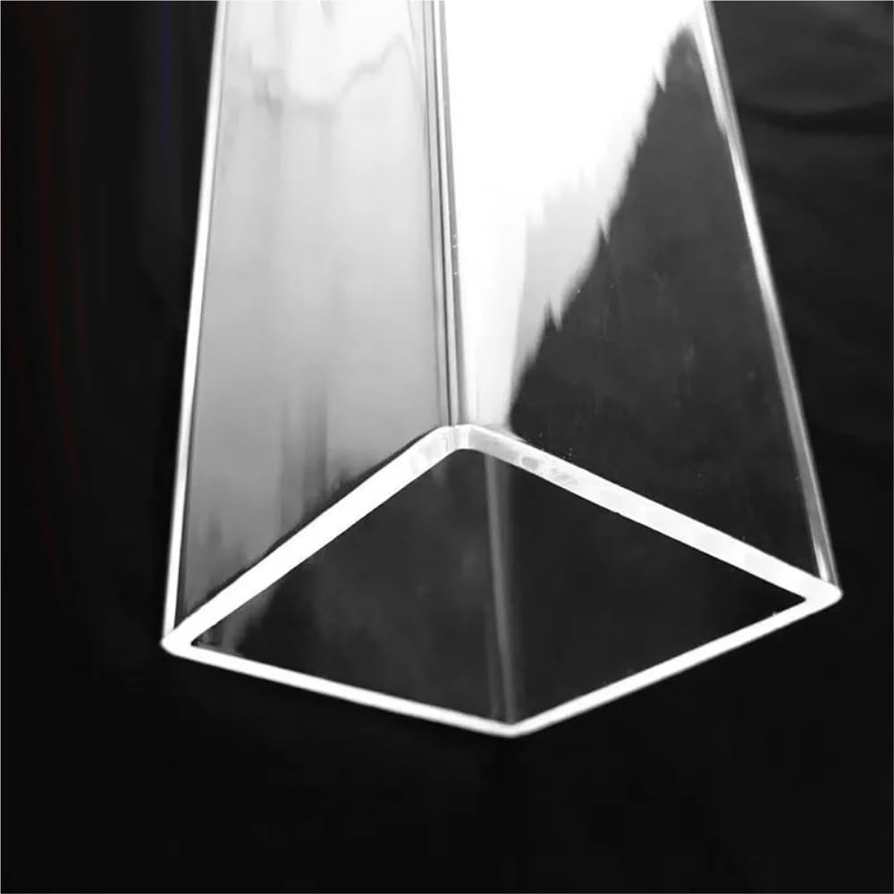 Tubo acrílico rígido transparente, paquete de 2 tubos cuadrados huecos transparentes acrílicos, longitud 240 mm a 490 mm, para accesorios de iluminación artesanales (240MMX70X70X3MM)
