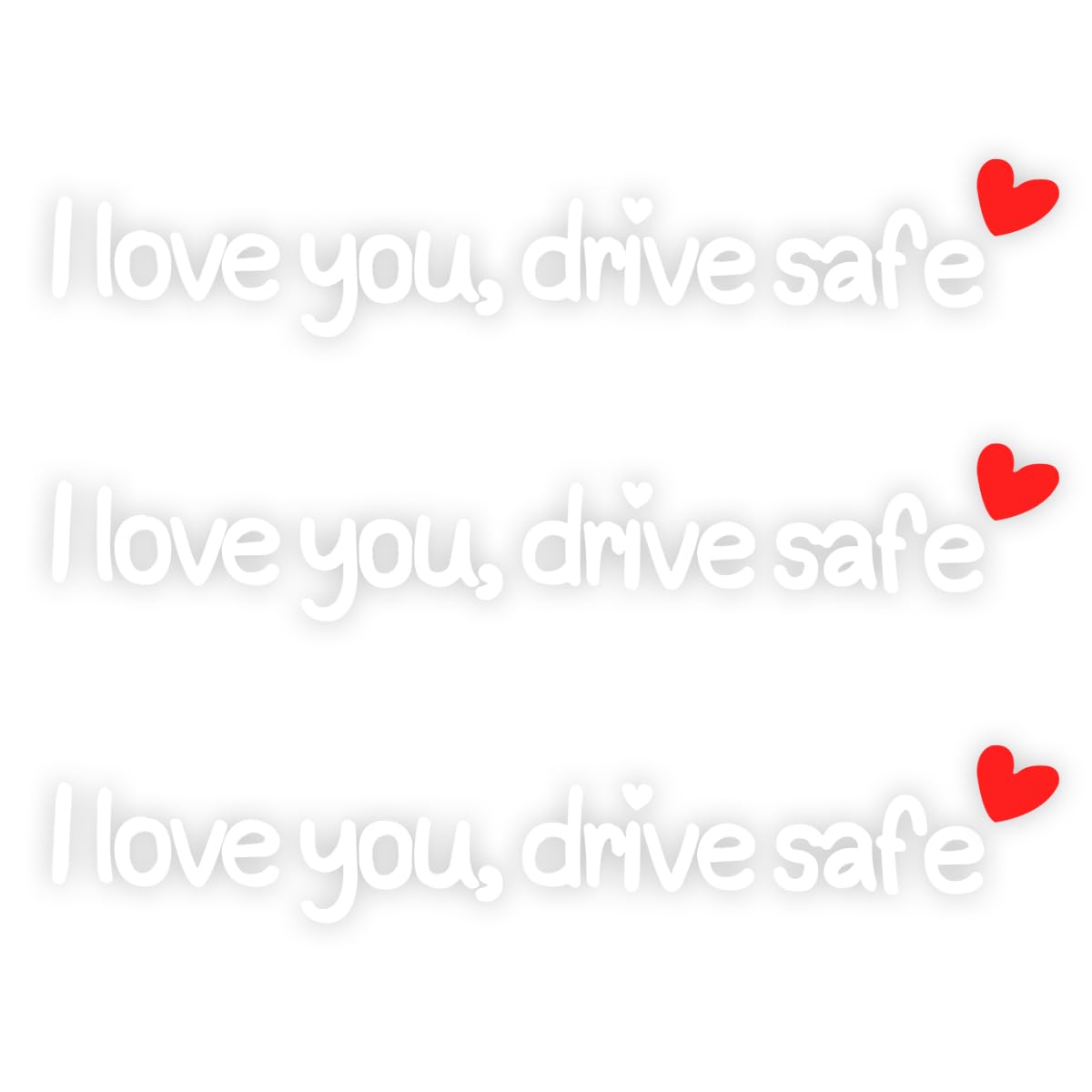 YoRise 3PCS I Love You Drive Safe Car Stickers Cute Rearview Mirror Accessories Waterproof Vinyl Automotive Window Stickers