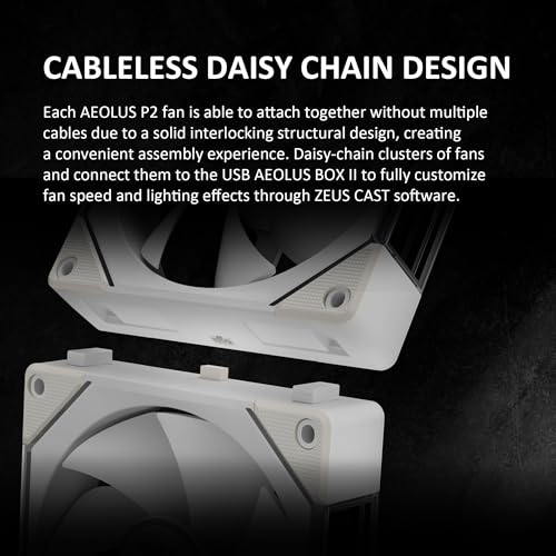 Image of GAMDIAS Aeolus P2-1203U 120mm ARGB PWM Fan(3 Fan Pack w /USB Hub), Include Reverse Fan Blade x3, ARGB Sync Ready, Easy Installation & Cabless Daisy-Chain Design, Silent Operation, Up to 2400RPM, White