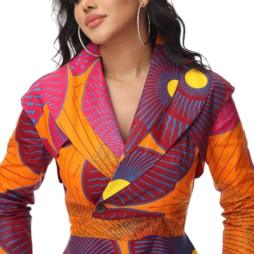 Image of African Dresses for Women A-line Floor-Length Dress Traditional Ankara Kente Print Evening Dress