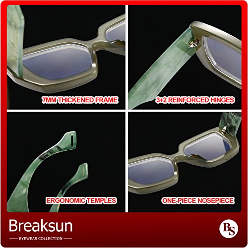 Image of Breaksun Thick Frame Blue Light Glasses for Women Men Fashion Oversized Square Computer Gaming Eyeglasses