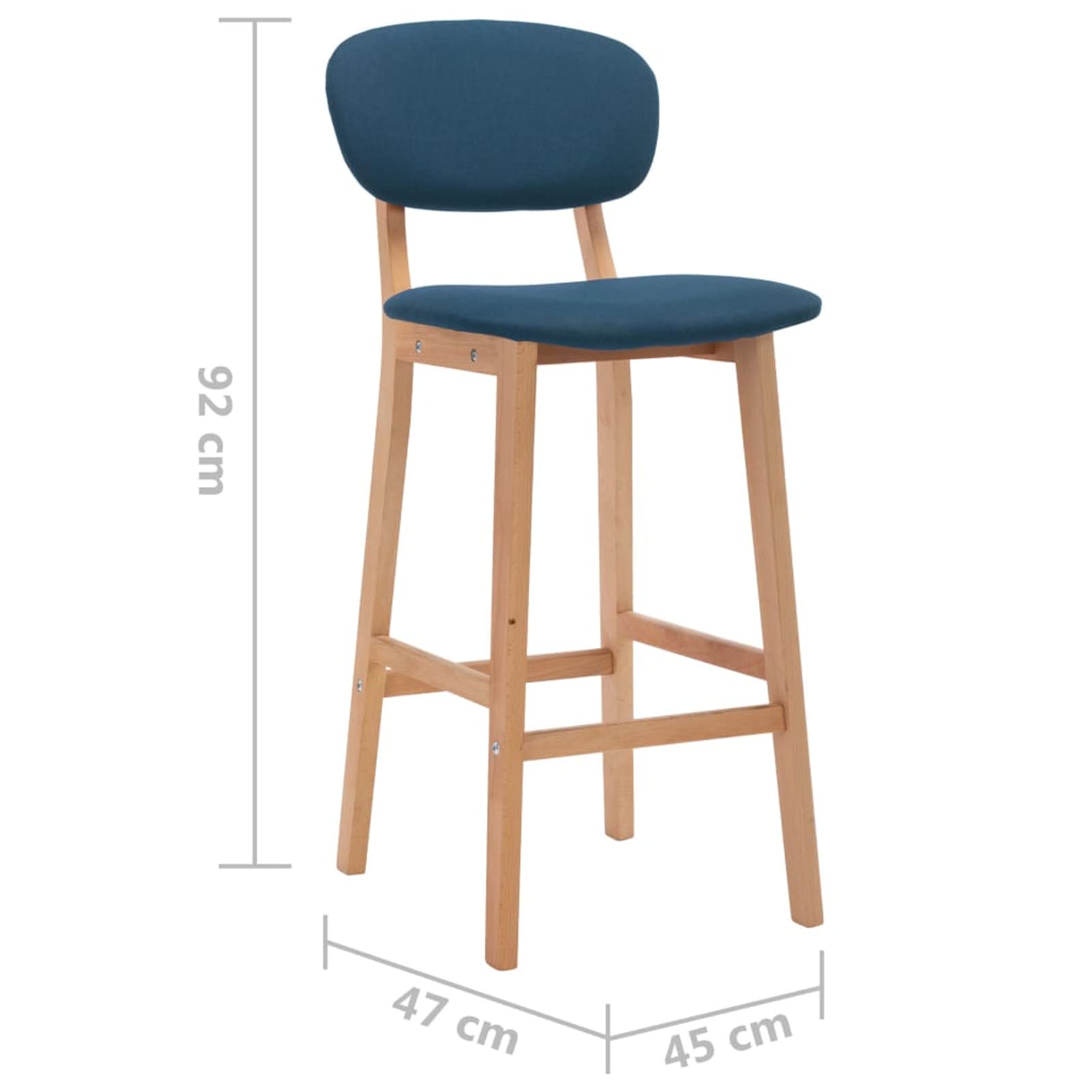 Homgoday Taburetes de bar, 2 unidades, azul de tela, silla de oficina, silla de oficina, silla de escritorio para salón o dormitorio