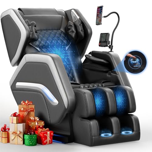 NAGLIFOR Massage Chair Full Body, Zero Gravity Massage Chair 2026 for Back Fatigue with 10 Fixed Rollers, Heating, Airbags, Phone Controller, Bluetooth Speaker, Nightlights for Living Room, Bedroom