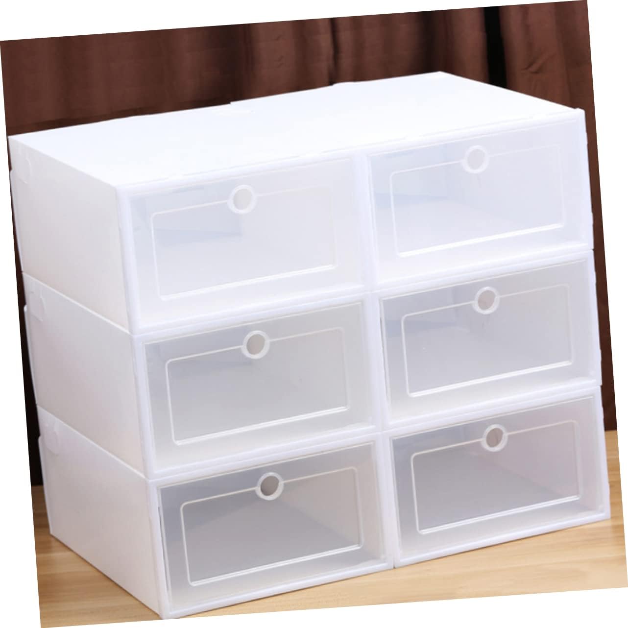 Shoebox Lids 6 Pack Plastic Stackable Shoes Organizer Superimposed Shoes Container Shoes Case Shoes Container