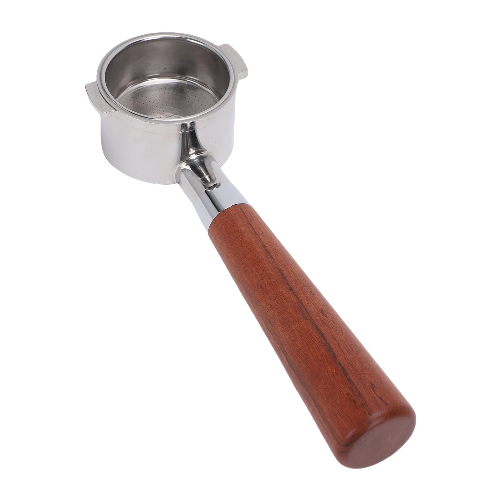 Portafiltro sin Fondo de Acero Inoxidable de 51 Mm con Agarre de Madera para Entusiastas del café en el Hogar Compatibilidad Universal