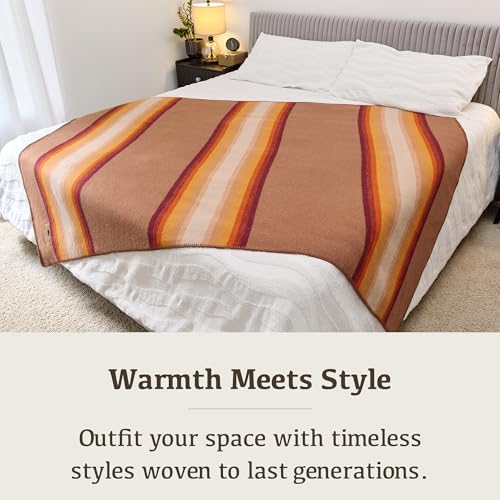 Image of 100% Wool Blanket Camping, 60 inchx84 inch Large Warm Blankets for Winter, Bronco