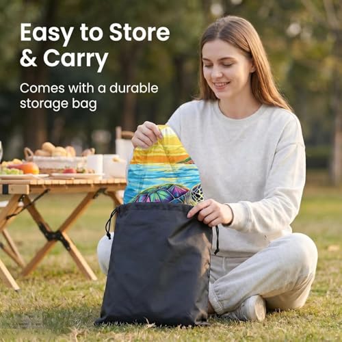 Mantel ajustable de picnic elástico de 72 pulgadas lavable para jardín 4