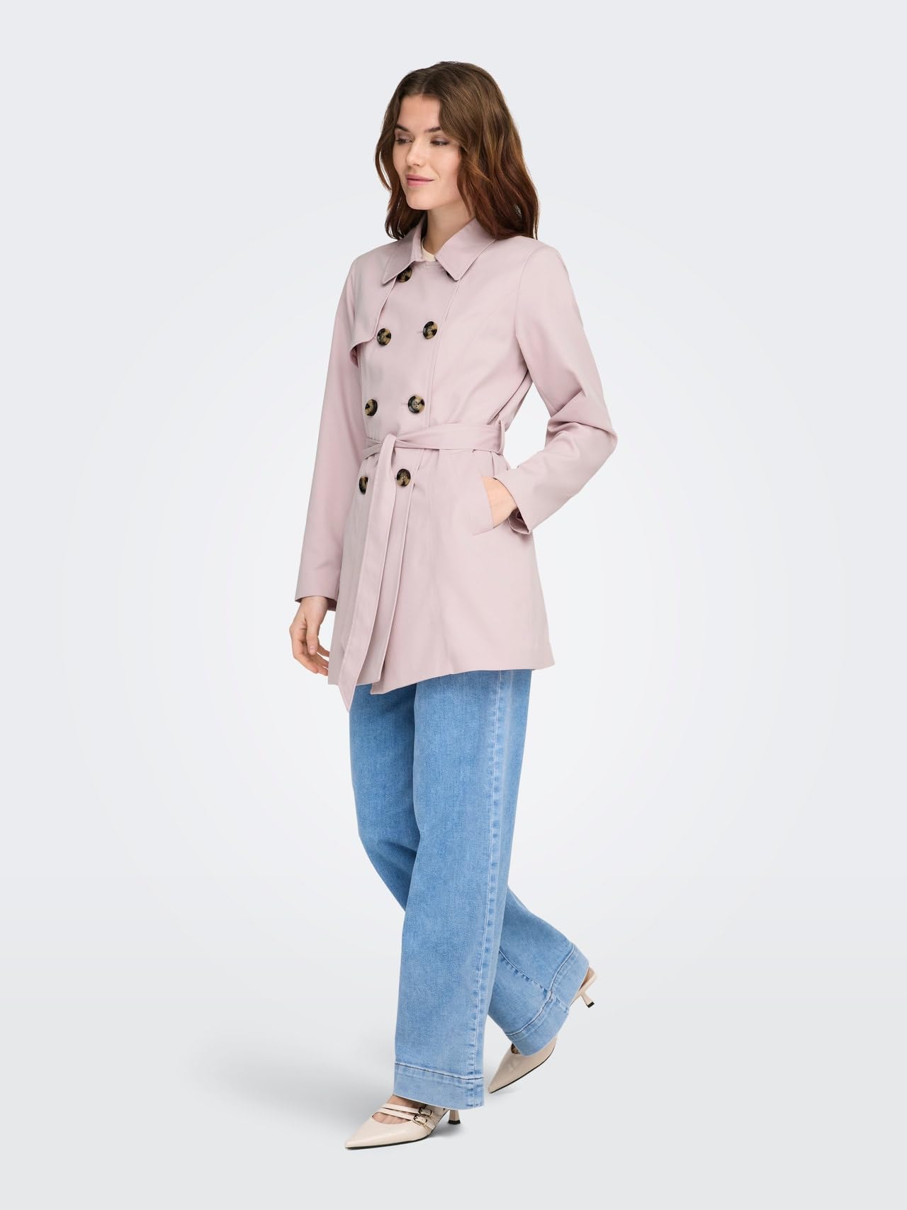 ONLY Damen Onlvalerie Trenchcoat Otw Noos Zweireihiger Trenchcoat (1er Pack)
