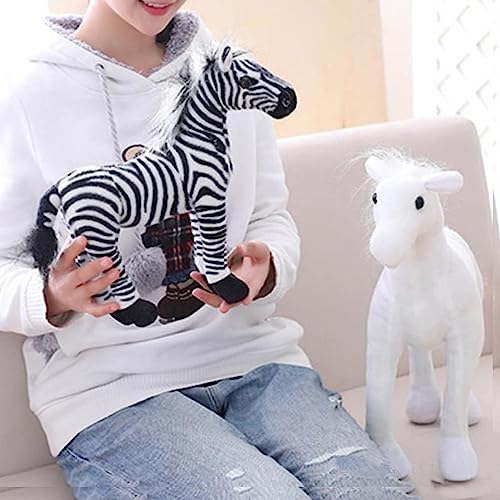 Image of Tickles Simulation Horse Soft Stuffed Plush Animals Toy for Kids Birthday Gift (Size: 50 cm; Color: White)