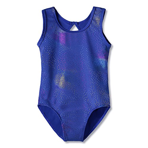 HOZIY Leotards for Girls Ballet Gymnastics Sleeveless Long Sleeve Colorful Sparkles Aqua Blue Pink Purple Solid 3-4T A Sleeveless Blue