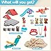Crelloci House Building Play Sand Toys, House Mold 1.7lbs Magic Sand 4 Tools & Dog Slide Model, Construction Sensory Toy Magnetic Sand Set, Gift for Kids Boys Girls Age 3-8