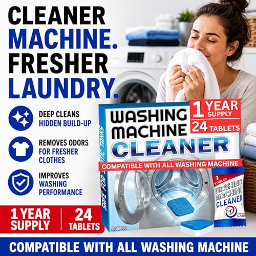 GRIME LABS Washing Machine Cleaner Tablets - Deep Clean for Front & Top Load HE - image 7