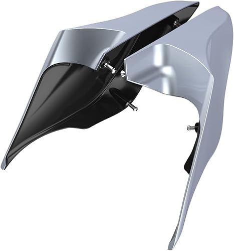 Miniatura 495 de Advanblack Barracuda - Cubiertas laterales estiradas plateadas (brillantes), paneles extendidos para Harley Touring Street Glide Road Glide Electra