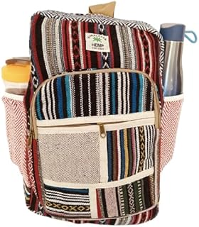 KEDAR KRIPA Himalayan 100% Organic Hemp Laptop Bag for Men & Women | Handmade Boho Backpack with 3 Large Zipper Compartments & Side Bottle Pockets | Eco-Friendly Travel, College & Office Backpack-picture-48