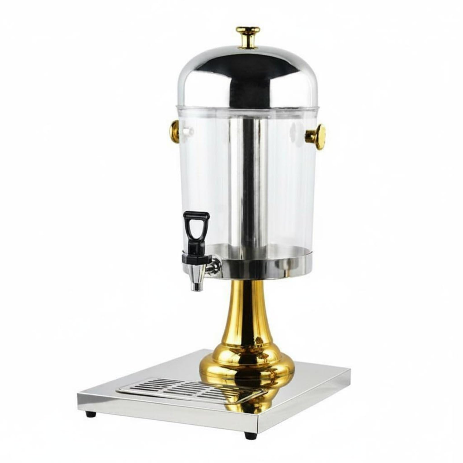 Sharplace Dispensador de Bebidas Equipo de Jugos Contenedor de Bebidas Tanque de Acero Inoxidable Funcion de Vertido Apropiada para Reuniones Hotel Buffet, Dorado, Dorado, Estándar
