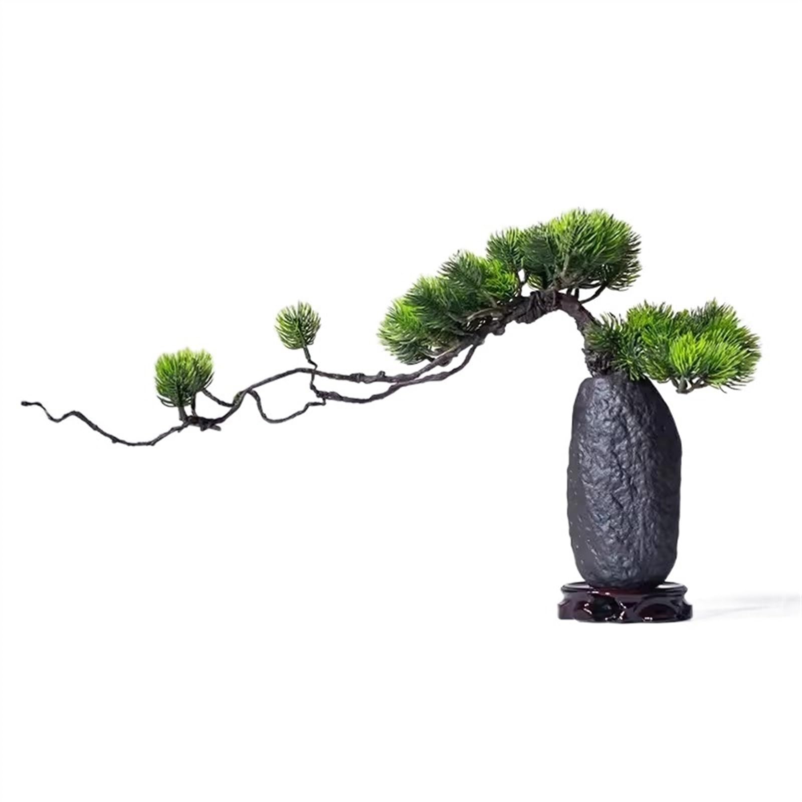 HCZKIUJY Artificial Bonsai Tree Chinese Style Simulation Welcoming Pine Artificial Bonsai Ceramic Vase Set Living Room Room Zen Decoration Fake Pine Trees Fake Plant Decoration (C)
