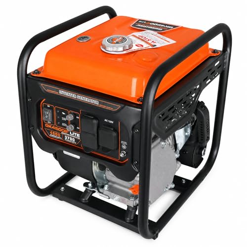 Genkins 4500 Watt Open Frame Inverter Generator 30 Amp Pure Sine Wave Noise Reduced 50% 56lbs EPA complied Gas Powered