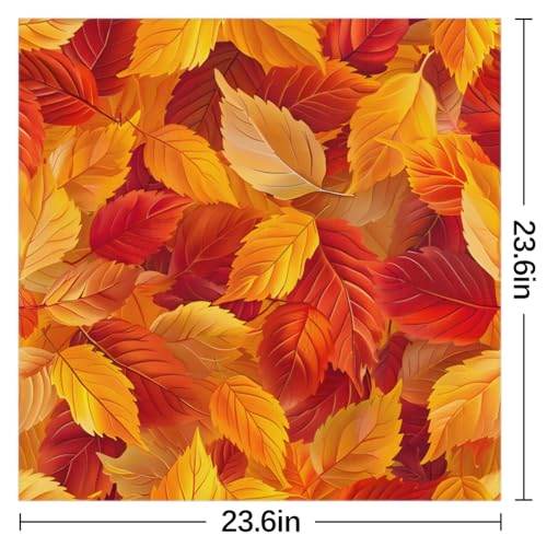 Plant Leaves Print Silk Scarf for Women 23.6x23.6" Satin Head Scarf2