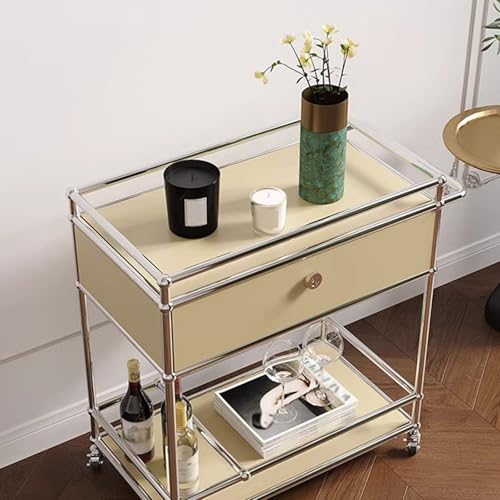 Carrito rodante de 3 niveles con asas y ruedas – Carro para ahorrar espacio para el hogar, oficina, cocina y garaje – Solución de almacenamiento negra versátil