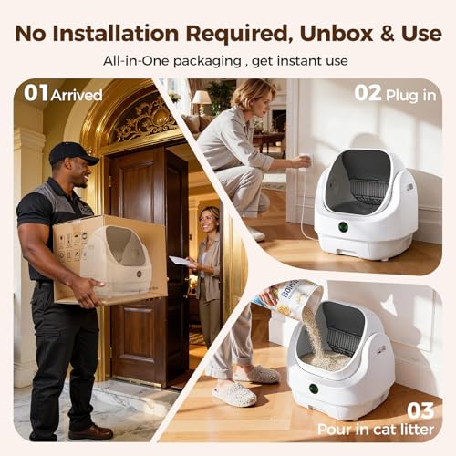 Ellenpent Open-Top Automatic Self-Cleaning Litter Box with WiFi App — view 7