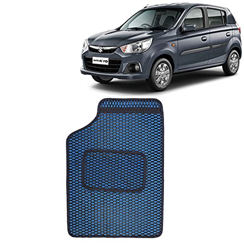 Image of Kingsway Dotted Design Car Floor Foot Mats Universal Fit for Maruti Suzuki Alto K10, Model Year : 2022 Onwards, Water and Dustproof, Color Blue, Set of 5 Pieces