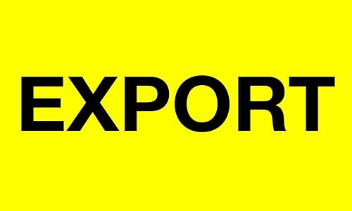 Tape Logic Aviditi Tape Logic - Adhesivo amarillo fluorescente "Export", de 3 x 5 pulgadas, para envío, manipulación, embalaje y mudanza (1 rollo de