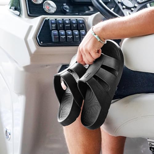 NUUSOL Stanley Slide Men Flip Flops/Sandal; Non-Slip Durable Soft-Cushion Lightweight Non-Porous Textured Footbed Orthotics Arch Support Footwear Relieve Plantar Fasciitis Feet Joints Neck & Back Pain2