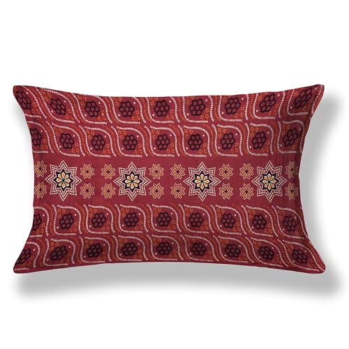Image of 100% Cotton Single Bedsheet with 1 Pillow Cover | 240 TC Pure Cotton Flat Bed Sheet | Traditional Jaipuri Printed Bedding Set | Soft & Breathable | 60 x 90 Inch (Rangmahal Single 70)