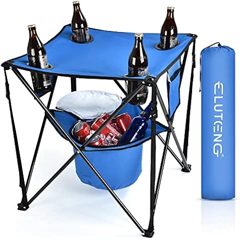 ELUTENG Mesa Plegable con Nevera Incorporada Cover
