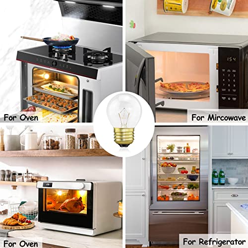 Oven Light Bulb 40 Watt Appliance Bulb, G45 Clear - High Temp 120V 415 Lumens E26 Standard Base, Appliance Light Bulb For Oven Stove Refrigerator Microwave 4-Pack #TOP3